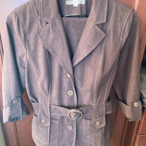 Cleo Cotton/Tencel Safari Pant Suit Sz 8P